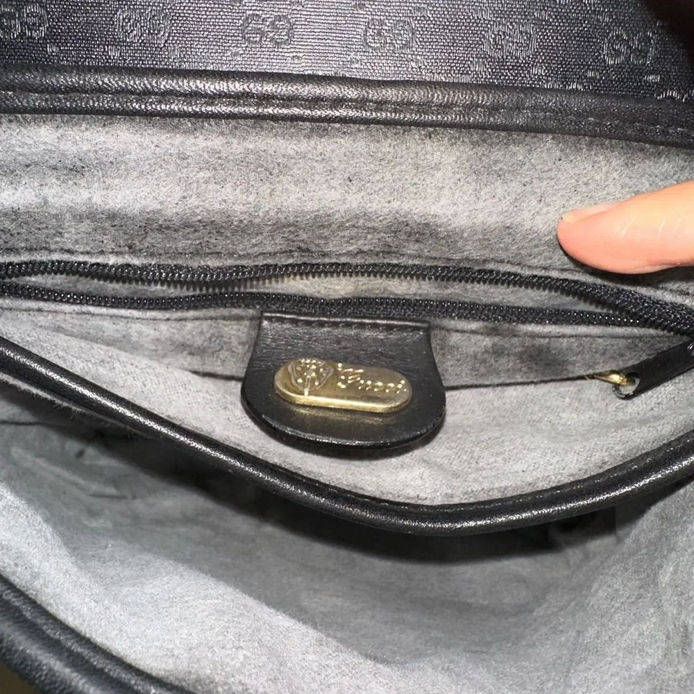 Gucci Black and Red Crossbody Bag with Textured Finish